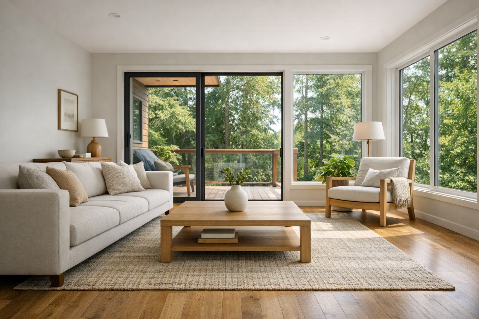 Staged living room preview in the SeaRei listing workflow